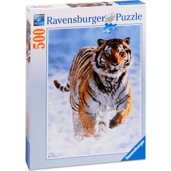 Image 1 of Ravensburger Пъзел Ravensburger от 500 части - Тигър в снега (14475)
