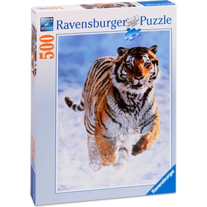 Ravensburger Пъзел Ravensburger от 500 части - Тигър в снега (14475)