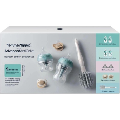 Tommee Tippee Advanced anti colic novorozenecký starter kit samosterilizačních lahviček 150 ml a 260 ml