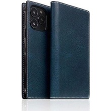 SLG Design puzdro D7 Italian Wax Leather pre iPhone 13 Pro Blue