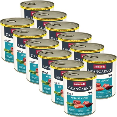 Animonda GranCarno Adult свинско, сьомга и спанак 12 x 800 г