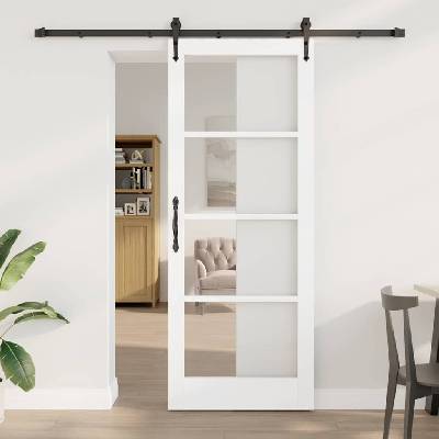 vidaXL Преплъзваща се врата ORKDAL Бяло 83 х 211 см (3332476)