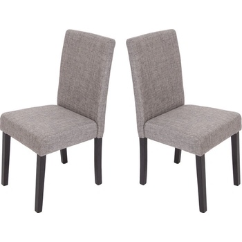 Design Shop Litta šedá látka Tmavě hnědá 2 ks