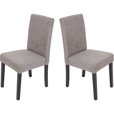 Design Shop Litta šedá látka Tmavě hnědá 2 ks