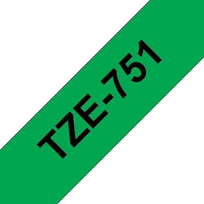 Páska Brother TZE751 24 mm x 8 m, zelená/černá