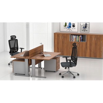 NABYTOK-DIZAJNOVY.SK ZEP 2.6 19 Zostava kancelárskeho nábytku Komfort 2.6 orech / sivá