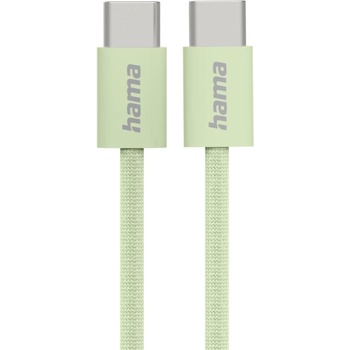 Hama Кабел за зареждане HAMA Fabric, USB-C - USB-C, 1м, Nylon, Зелен - 201726 (HAMA-201726)