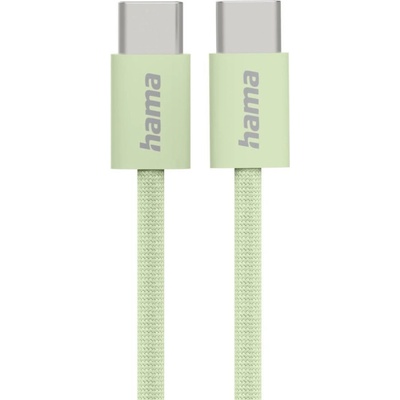 Hama Кабел за зареждане HAMA Fabric, USB-C - USB-C, 1м, Nylon, Зелен - 201726 (HAMA-201726)