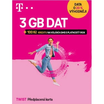 T-Mobile Twist SIM karta 100 Kč volání a SMS + 3GB dat