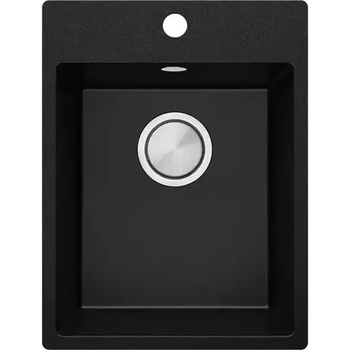 Твоят Стил Черна кухненска гранитна мивка Рига 40 XL 380 x 500 мм