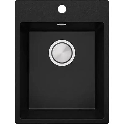 Твоят Стил Черна кухненска гранитна мивка Рига 40 XL 380 x 500 мм