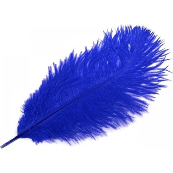 Pštrosí peří 25 cm modré