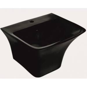 Inter Ceramic Мивка за баня Смарт 53х45 см, с полуконзола за стена, черен мат (5345mb)