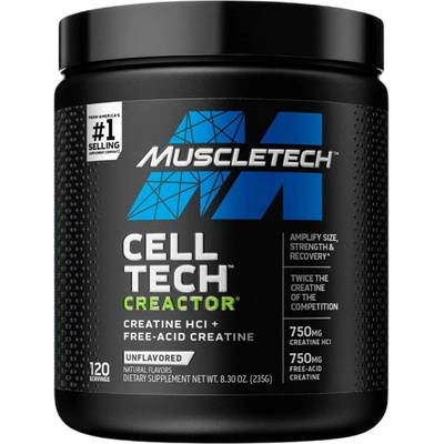MuscleTech Creactor® | Creatine HCl + Free-Acid Creatine [235 грама] Неовкусен