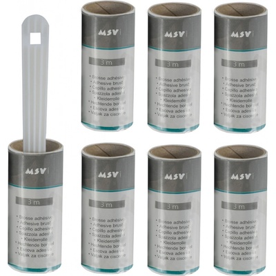 MSV sada 1 x čistící váleček na chlupy, textil + 6 ks náhradních lepících válečků 3 m 100414 – Zboží Dáma
