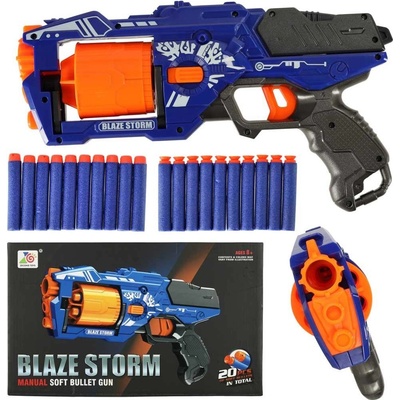 Ikonka Pištoľ na penové šípky Blaze Storm + 20 šípok modrá