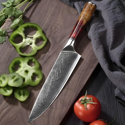 HARAHU Дамаски кухненски нож Ханамаки - Червен kp14029 (ha-14029)