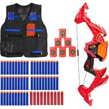 Nerf Luk Elite Dragonpower Skyblaze F0809 + 50 šípov + vesta + terče