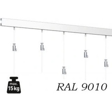 Závěsný systém na obrazy - SET Click Rail bílá RAL 9010 2m (4x perlon 4xAG)