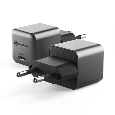 ALOGIC wcg1x30sgr-eu зарядно за мобилни устройства Мобилен телефон, Ноутбук, Смартфон, Таблет Черен, Сив Променлив ток (ac) Бързо зареждане На закрито (wcg1x30sgr-eu)