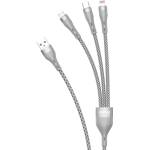 Dudao Кабел Dudao L20X, USB, 3в1, Lightning, microUSB, USB-C, 65W 1, 2m, сив (L20X-Grey)