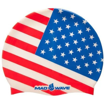 Mad Wave плувна шапка mad wave usa swim cap син/червен