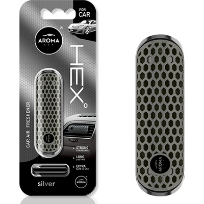 Aroma Car FANCY SHAPES POLYMER HEX Silver