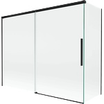 Mexen Rox двукрила разтегаема вана за баня 190 + 80 x 150 см, прозрачна, черна - 8C9-190-080-70-00 (8C9-190-080-70-00)