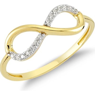 Lillian Vassago Zlatý prsteň s Nekonečnom a zirkónmi LLV75 GR004