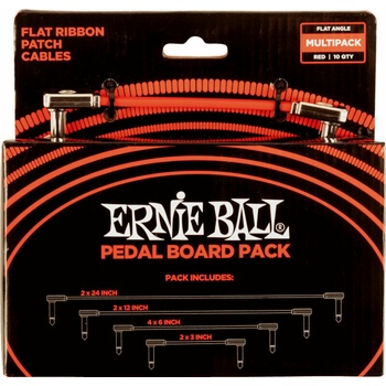 Image 1 of Ernie Ball Flat Ribbon Patch Cables Pedalboard 15 cm-30 cm-60 cm-7, 5 cm Ъглов - Ъглов Пач кабел (P06404)
