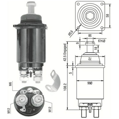 Elektromagnetický spínač, štartér MAGNETI MARELLI 940113050312