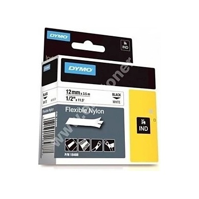 páska DYMO 18758 (18488) PROFI D1 RHINO Black On White Flexible Nylon Tape (12mm)