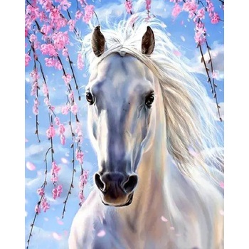 Norimpex - Puzzle Diamant painting: A white mare 30x40cm - 1 - 39 piese