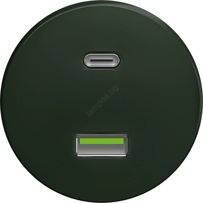 Reblig - Ретро USB гнездо A+C без рамка, зелено (RG0091)