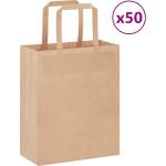 vidaXL Хартиени торбички 50 бр с дръжки кафяви 18x8x22 см (4101796)