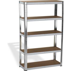  Стелаж поцинкован, 5 рафта MDF, 120Wx45Dx180H см, 175 кг/рафт, без винтове ROTOR (14337)