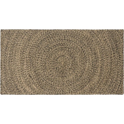 vidaXL Килим за площ Естествено и черно 100 x 200 cm юта (42010623)