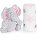Cangaroo Бебешко одеяло 90/75 cm с играчка Elephant pink 