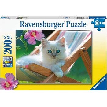 Ravensburger Детски пъзел Ravensburger от 200 XXL части - Бяло коте (13289)