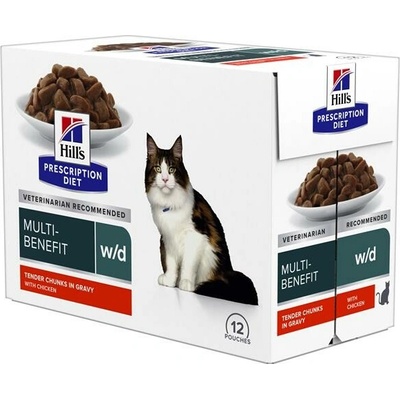 HILLS PD Feline Adult w/d DIABETES&WEIGHT LOSS Chicken kapsička pre mačky 12 x 85 g