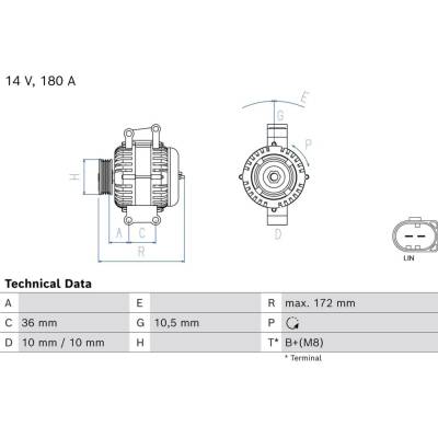 Alternátor BOSCH 0 986 086 030 (0986086030)