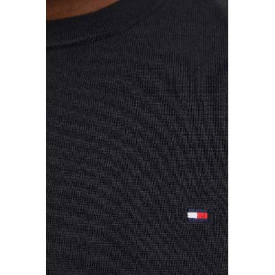 Памучен пуловер Tommy Hilfiger в черно от лека материя MW0MW32026 (MW0MW32026)