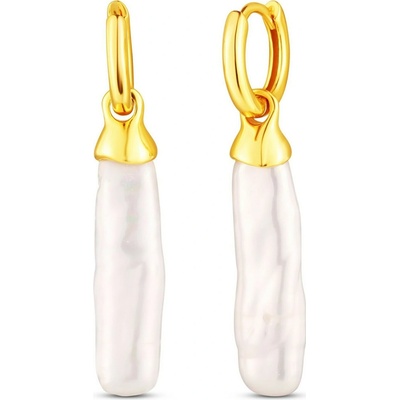 JwL Luxury Pearls Visiace pozlátené náušnice so sladkovodnou perlou 2v1 JL0855