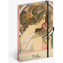 Notes Alfons Mucha Petrklíč tečkovaný 13 × 21 cm