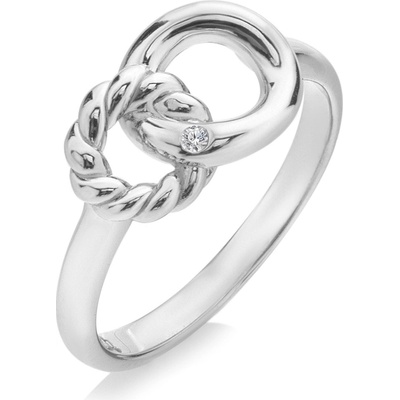 Hot Diamonds Strieborný prsteň s diamantom Prepojené kruhy Willow DR289