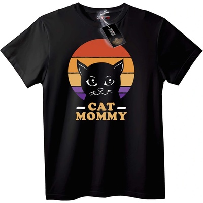 NOONEBRAND Тениска Мама Котка - S, Black