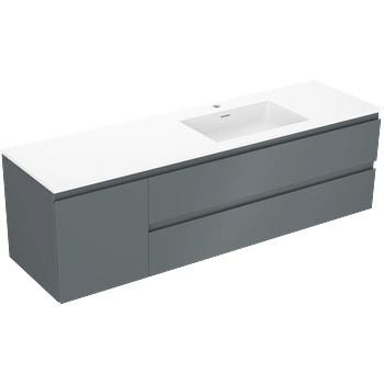 Mexen Orio шкаф за баня 160 см с мивка Otis дясна, 2S, 1D, графит мат/бял мат (91A13-16047-3-BBFFF66-W18P01)