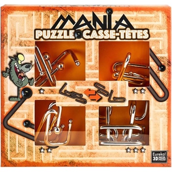 Eureka Комплект метални логически пъзели Eureka - Puzzle Mania Casse-tеtes, оранжев (473201)