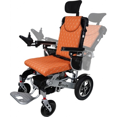 Eroute 8000FR Elektrický skladací invalidný vozík s automatickým skladaním a polohovaním Oranžová