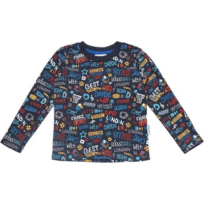 Winkiki Kids Wear chlapecké tričko s dlouhým rukávem London navy